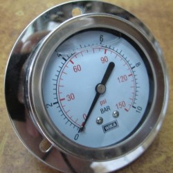 Đồng hồ áp lực có dầu chân sau nhãn hiệu WIKA