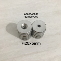 Nam châm lỗ Fi25x5mm